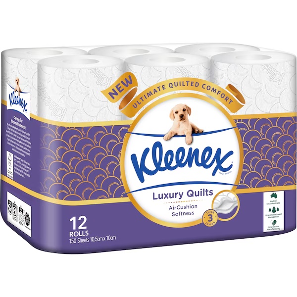 Kleenex Luxury Quilts Toilet Paper 12 Pack